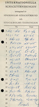 Load image into Gallery viewer, 1962 Stockholm International Chess Tournament (Score Sheet)
