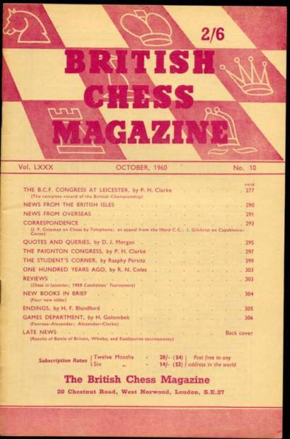 The British Chess Magazine Volume LXXX (80)