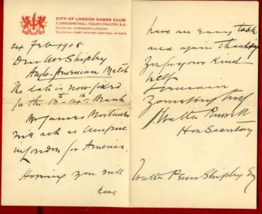 Letter to Walter Penn Shipley