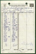 Load image into Gallery viewer, 1981 United States Chess Championship and Zonal Qualifier (Score Sheets) John Peter Fedorowicz vs the field
