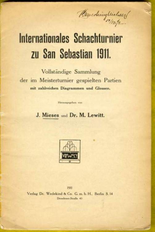 Zweites Internationales Schachturnier, Zu San Sebastian, 1911