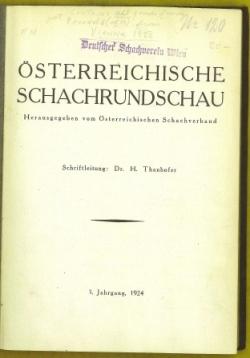 Ostereichische Schachrundschau Volume 3