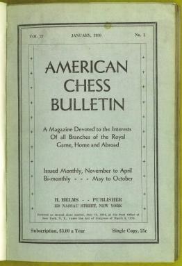 American Chess Bulletin Volume 27
