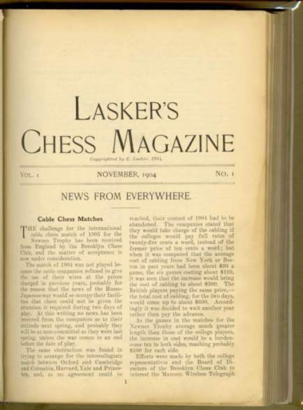 Lasker's Chess Magazine, Volume I and II