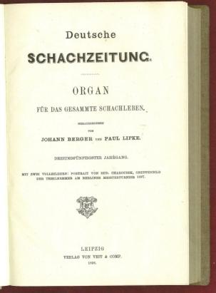 Deutsche Schachzeitung Volume 53
