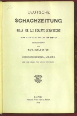 Deutsche Schachzeitung, Volume 68