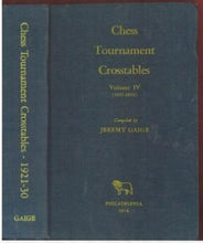 Load image into Gallery viewer, Chess Tournament Cross Tables, Volume I V (1921-1930)
