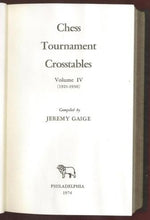Load image into Gallery viewer, Chess Tournament Cross Tables, Volume I V (1921-1930)
