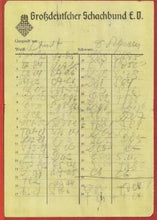 Load image into Gallery viewer, Salzburg International Chess Tournament 1942 (Score Sheet)
