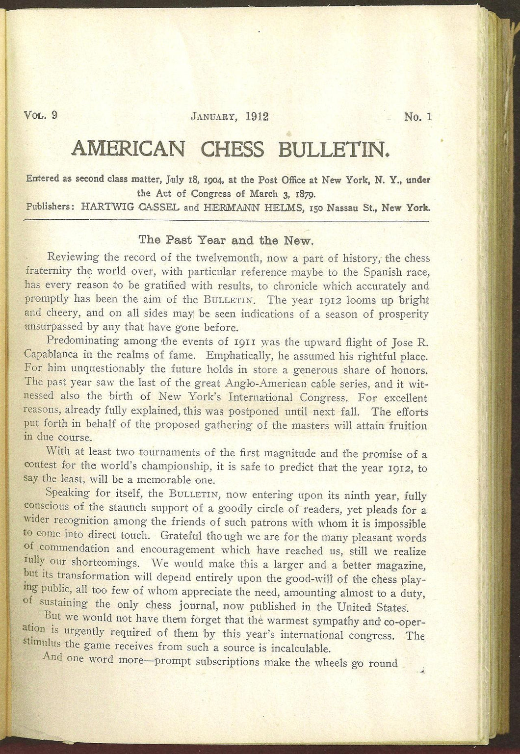 American Chess Bulletin Volume 9