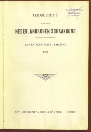 Tijdschrift van den Koninklijken Nederlandschen Schaakbond, Volume 41