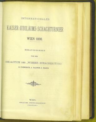 Wiener Schach-Zeitung. Organ für das gesamte Schachleben Volume I (1)
