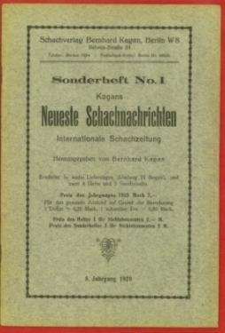 Kagan's Neueste Schachnachrichten Schachzeitung Volume 5