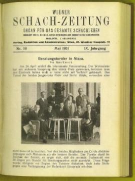 Wiener Schach-Zeitung. Organ für das gesamte Schachleben Volume IX (9)