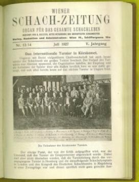 Wiener Schach-Zeitung. Organ fur das gesamte Schachleben Volume V (5)