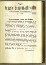 Load image into Gallery viewer, Kagan&#39;s Neueste Schachnachrichten Schachzeitung, Volume 6
