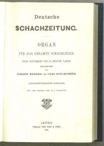 Deutsche Schachzeitung, Volume 58