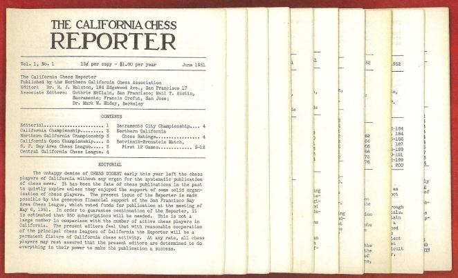 California Chess Reporter, The Volume 1