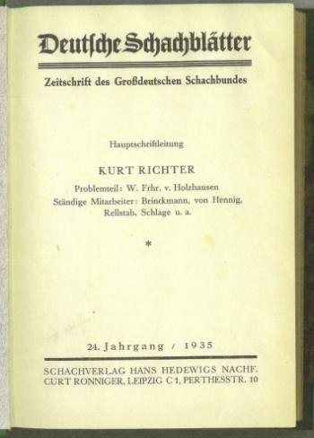 Deutsche Schachblatter Volume 24