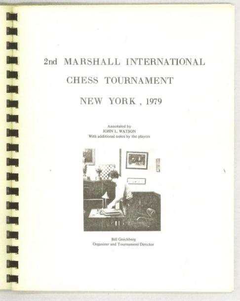 2nd Marshall International Chess Tournament, New York 1979