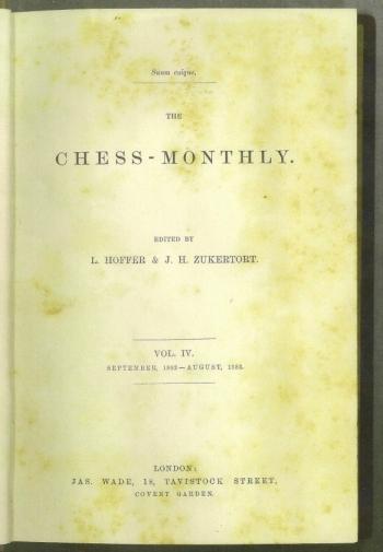The Chess Monthly Volume IV (4)