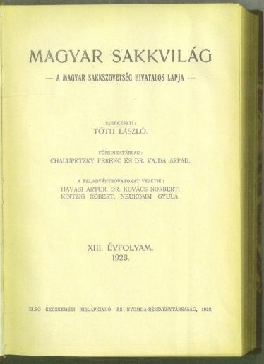 Magyar Sakkvilag, Volume 13