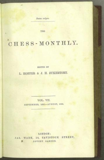 The Chess Monthly Volume VII (7)