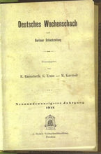 Load image into Gallery viewer, Deutsches Wochenschach und Berliner Schachzeitung, Volume 29
