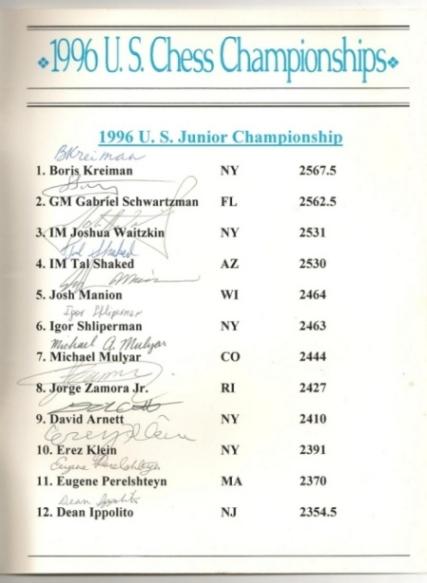 1996 U S Invitational Chess Championship Parsippany, N.J.