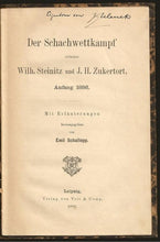 Load image into Gallery viewer, Der Schachwettkampf zwischen Wilh Steinitz und J H Zukertort, anfang 1886
