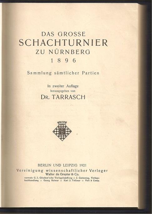 Das Grosse Schachturnier zu Nurnberg 1896
