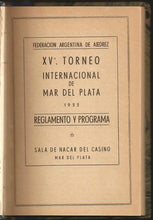 Load image into Gallery viewer, XVÂº Torneo International de Ajedrez de Mar del Plata 1952 Reglamento y Programa (Daily Bulletins)
