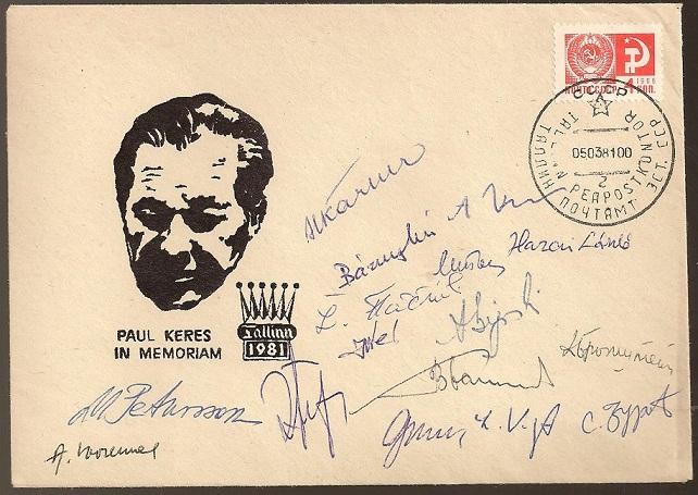 1981 Paul Keres Memorial Chess Tournament,Tallinn Commemorative Envelop