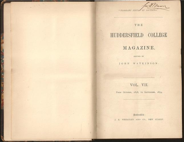 The Huddersfield College Magazine Volume VII and VIII