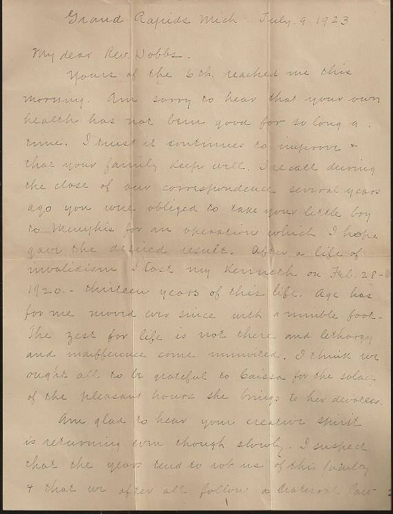 Letter to Gilbert Dobbs from Otto Wurzburg