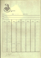 Load image into Gallery viewer, 1st International Tal Memorial Chess tournament Riga 1995 Vassily Ivanchuk v Jan Timman  (Score Sheet)
