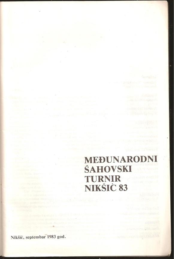 Medunarodni sahovski turnir Niksic '83