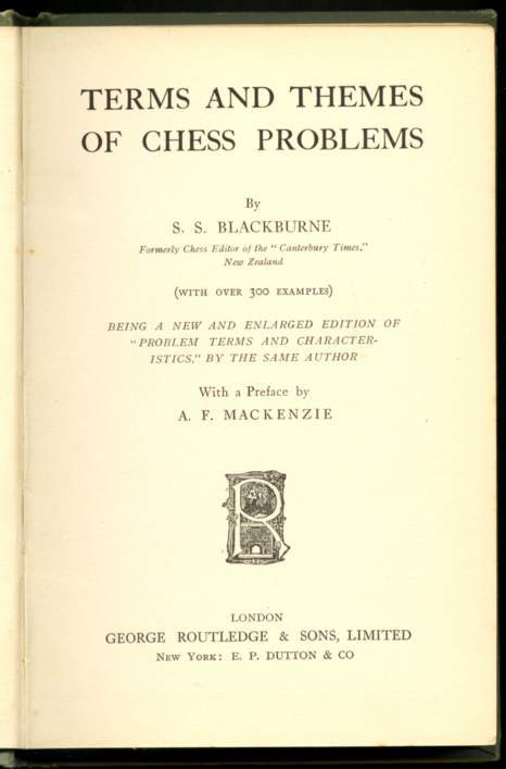 Terms and Themes of Chess Problems